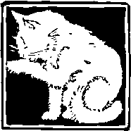 cat grooming himself. clipart