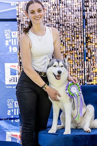 My daughter with Sky in the show ring.