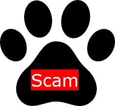 Pawprint marked, "Scam"